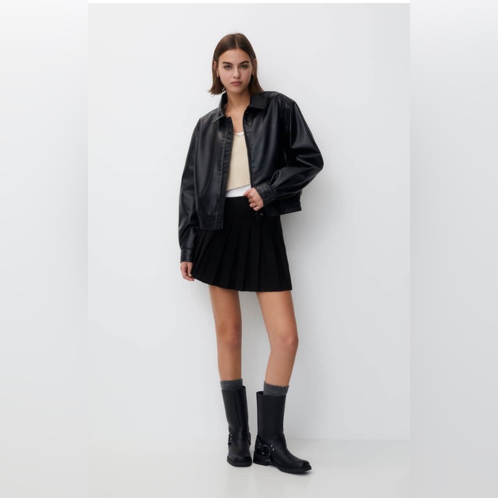Pull & Bear Black (Faux) Leather Jacket